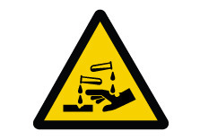 ISO Warning Safety Sign: Corrosive Substance (2011) - Aluminum - 6" - 1