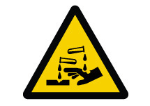 ISO Warning Safety Sign: Corrosive Substance (2011) - Plastic - 12" - 1