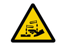 ISO Warning Safety Sign: Corrosive Substance (2011) - Aluminum - 12" - 1
