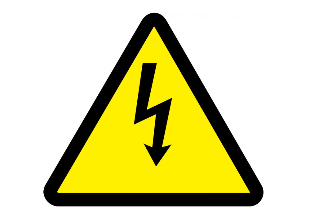 ISO Warning Safety Sign: Electric Voltage Hazard (2011) - Adhesive Vinyl - 6" - 1