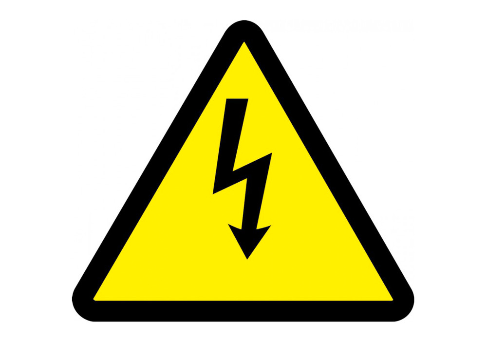 ISO Warning Safety Sign: Electric Voltage Hazard (2011) - Plastic - 6" - 1