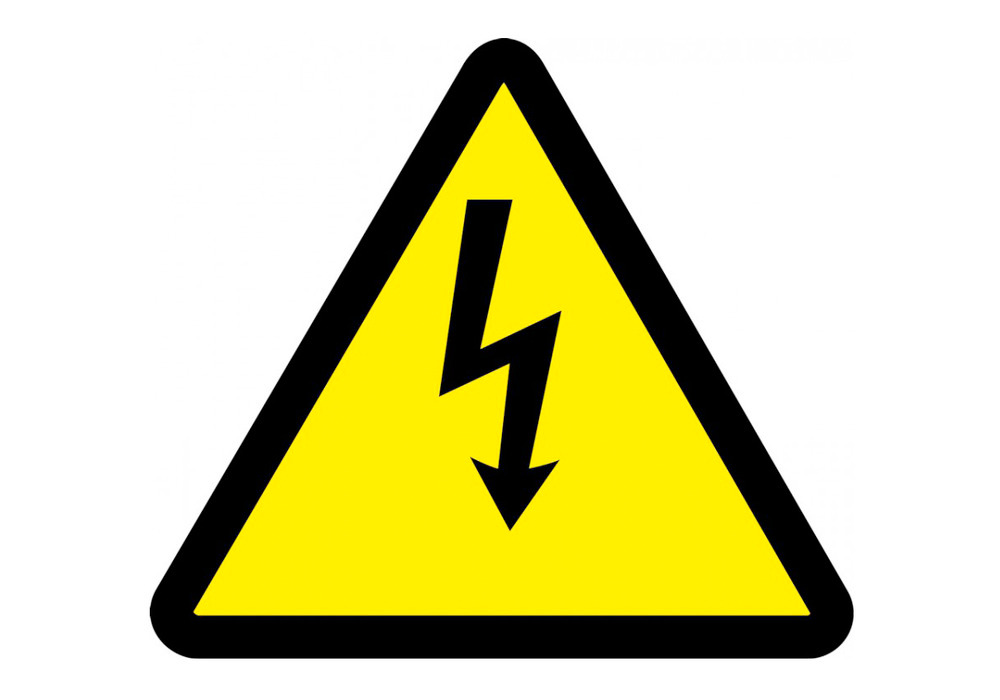 ISO Warning Safety Sign: Electric Voltage Hazard (2011) - Aluminum - 6" - 1