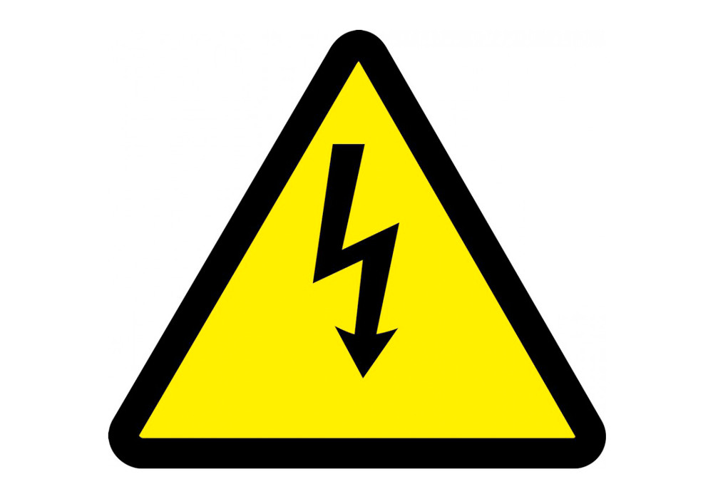 ISO Warning Safety Sign: Electric Voltage Hazard (2011) - Adhesive Vinyl - 12" - 1