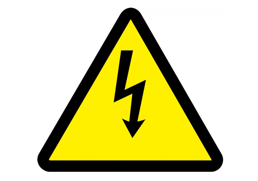ISO Warning Safety Sign: Electric Voltage Hazard (2011) - Plastic - 12" - 1