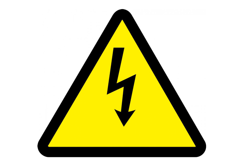 ISO Warning Safety Sign: Electric Voltage Hazard (2011) - Aluminum - 12" - 1