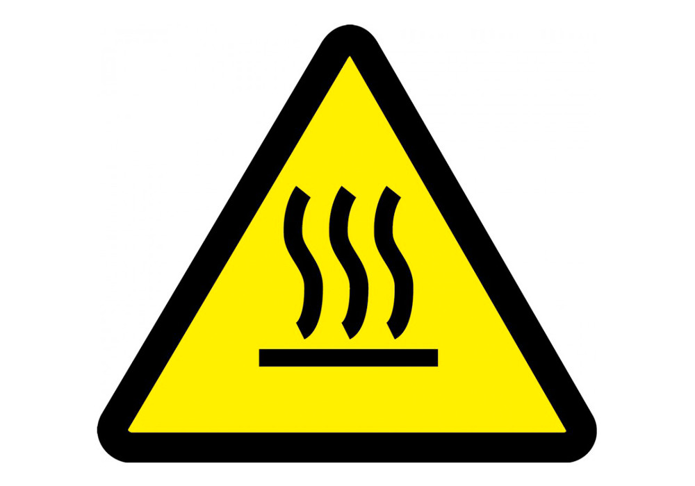 ISO Warning Safety Sign: Heated/Hot Surface Hazard (2003/2011) - Aluminum - 6" - 1