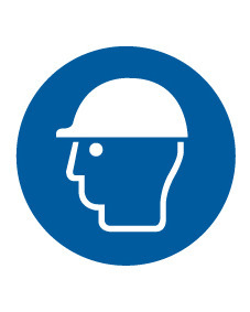 ISO Mandatory Safety Label: Wear Head Protection (2011) - Adhesive Dura-Vinyl - 2" - 1