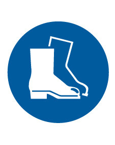 ISO Mandatory Safety Label: Wear Safety Footwear (2011) - Adhesive Dura-Vinyl - 2" - 1