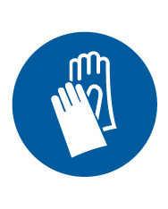 ISO Mandatory Safety Label: Wear Protective Gloves (2011) - Adhesive Dura-Vinyl - 8" - 1