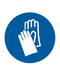 ISO Mandatory Safety Label: Wear Protective Gloves (2011) - Adhesive Dura-Vinyl - 4" - 1