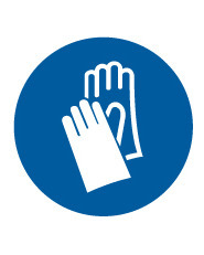 ISO Mandatory Safety Label: Wear Protective Gloves (2011) - Adhesive Dura-Vinyl - 2" - 1