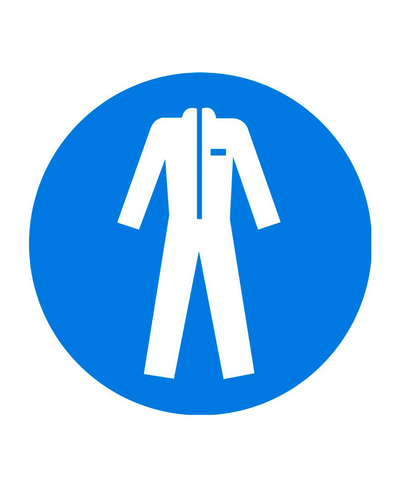 ISO Mandatory Safety Sign: Wear Protective Clothing (2011) - Plastic - 6" - 1