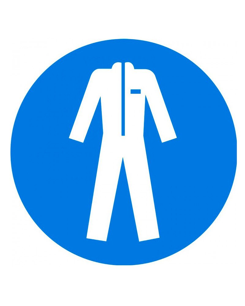 ISO Mandatory Safety Sign: Wear Protective Clothing (2011) - Adhesive Vinyl - 12" - 1