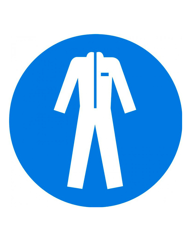 ISO Mandatory Safety Sign: Wear Protective Clothing (2011) - Plastic - 12" - 1