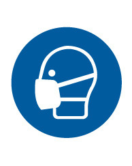 ISO Mandatory Safety Label: Wear A Mask (2011) - Adhesive Dura-Vinyl - 8" - 1