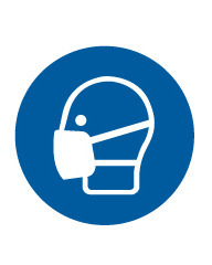 ISO Mandatory Safety Label: Wear A Mask (2011) - Adhesive Dura-Vinyl - 4" - 1