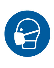 ISO Mandatory Safety Label: Wear A Mask (2011) - Adhesive Dura-Vinyl - 2" - 1