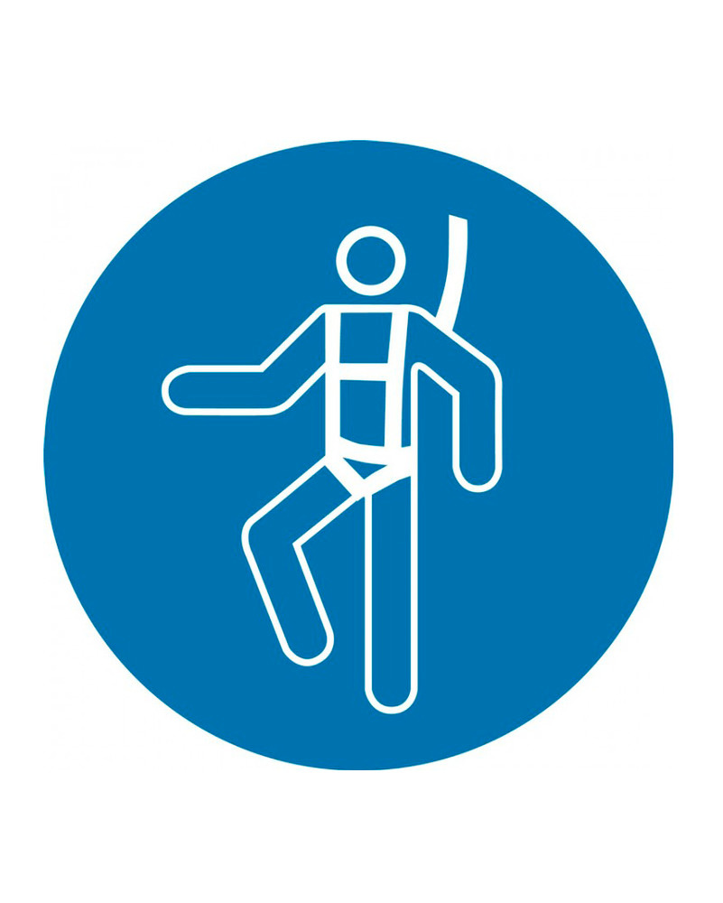 ISO Mandatory Safety Sign: Wear Safety Harness (2011) - Plastic - 12" - 1