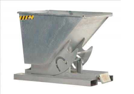 Self-Dumping Hopper - Light-Duty Steel Construction - Stackable - .25 cu yard - 2k - Galvanized - 1