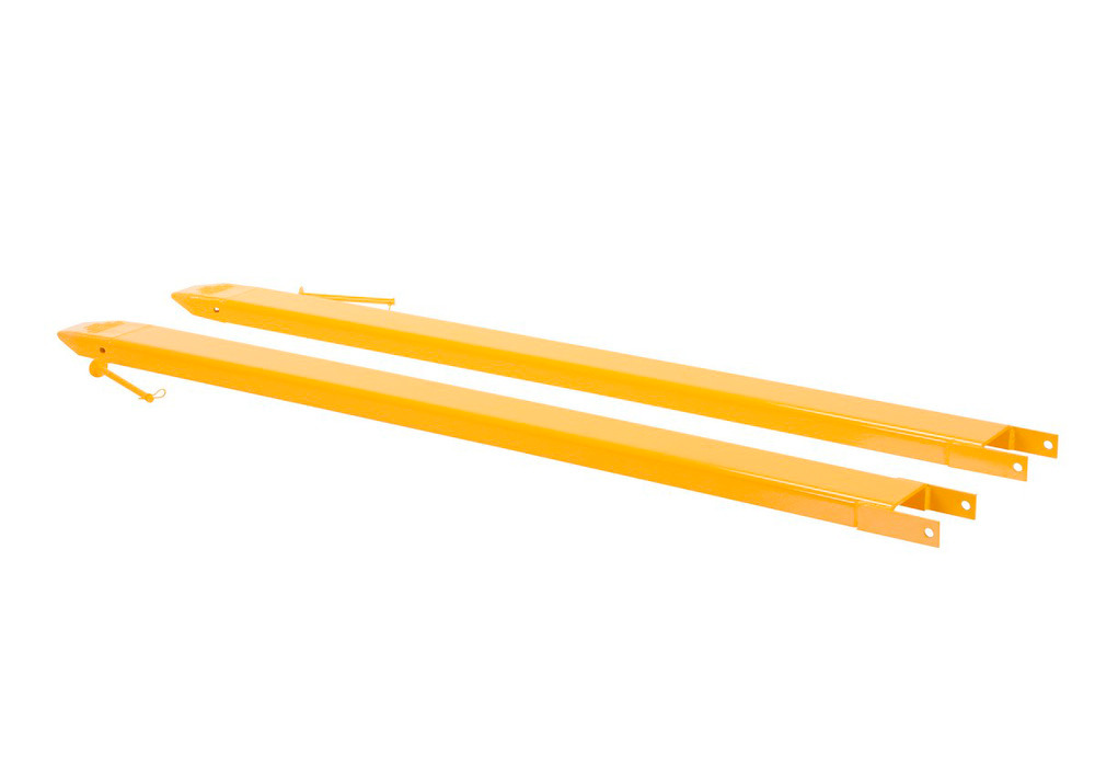 Fork Extensions - Pin Style - 5 inch wide - Steel Construction - Powder-Coated Yellow Finish - 1