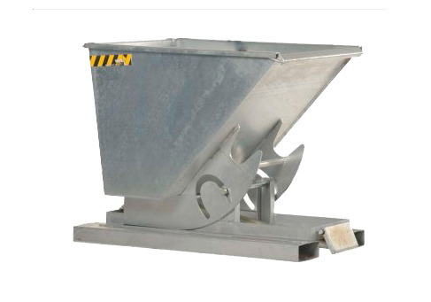 Self-Dumping Hopper - Light-Duty Steel Construction - Stackable - .75 cu yard - 2k - Galvanized - 1