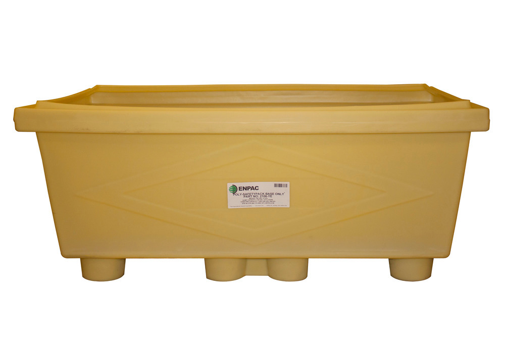 Poly-Safetypack Chemical Storage Container - Base Only - Poly Construction - with Drain - 2106-YE-D - 1