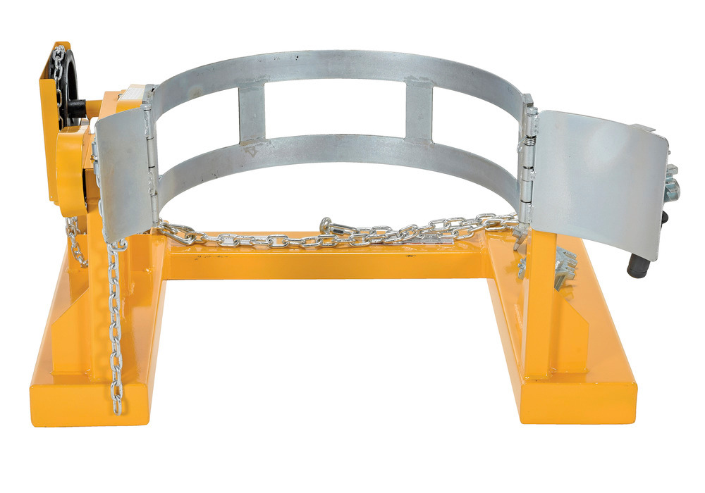Fork Mounted Drum Carrier/Rotator - 15 Foot Pull Chain Rotation, 800 lbs - 3