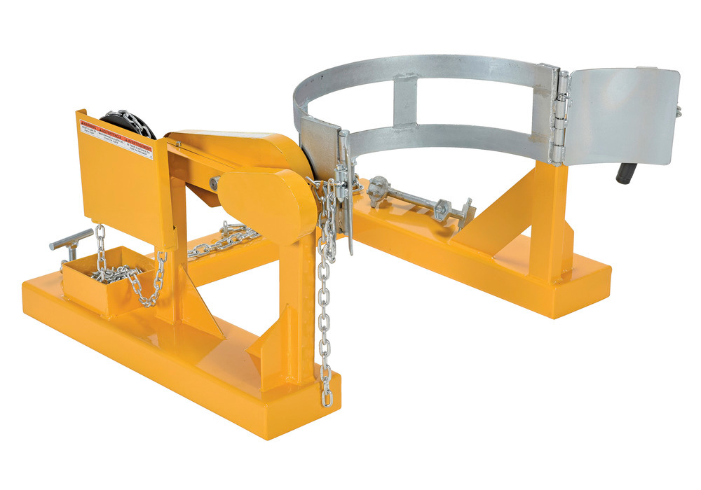 Fork Mounted Drum Carrier/Rotator - 15 Foot Pull Chain Rotation, 800 lbs - 1