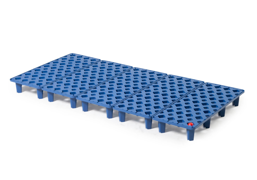Grid in polyethylene (PE) for PE spill tray for small containers pro-line, 40 litres, 1265x595x90 - 1