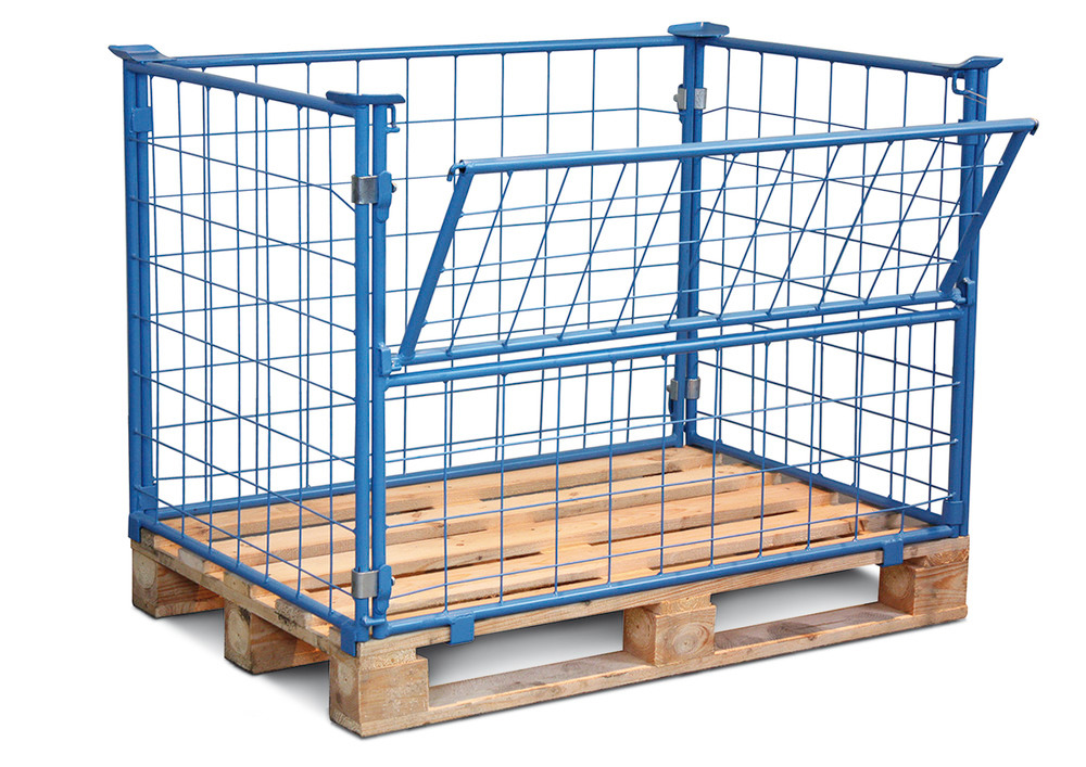 Mesh cage for Euro pallet PG 8, steel, usable height 800 mm, load capacity 1000 kg - 1