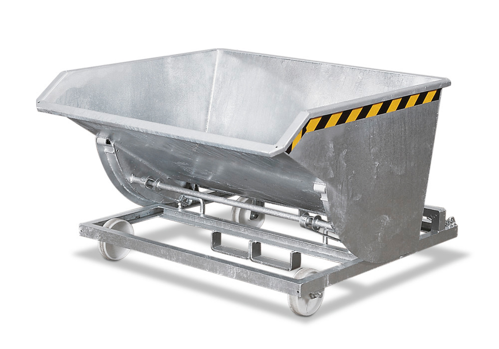 Tipping Skip manufactured from steel, 1000l, Galvanised - 1