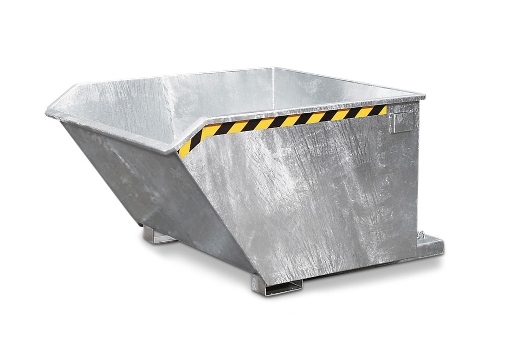 Compact Tipping Skip, 1500l, Galvanised - 1
