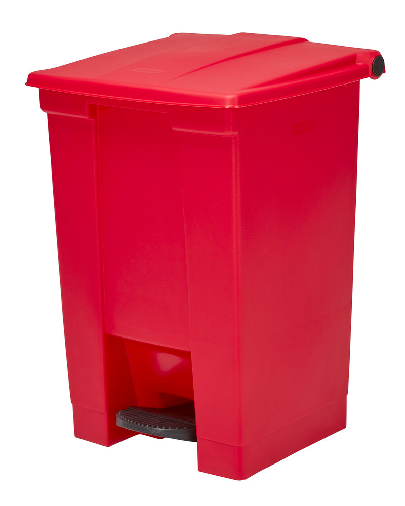 Afvalcontainer van polyethyleen (PE), met zelfsluitend afdekkap, 68 liter inhoud, rood - 2