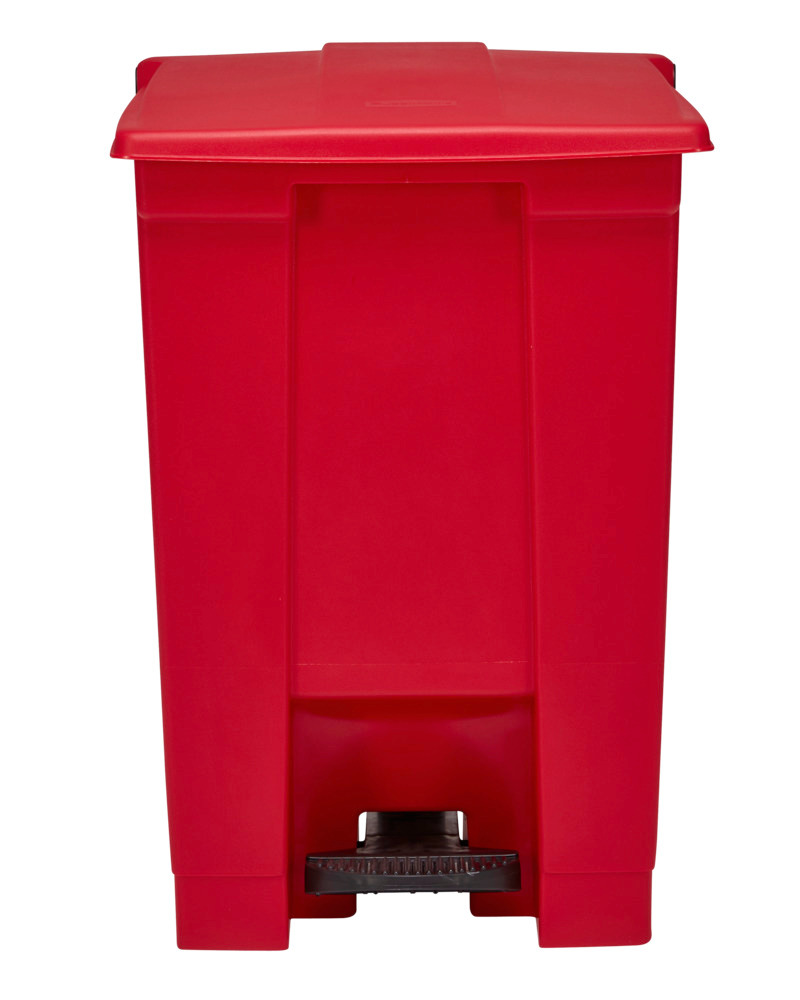 Afvalcontainer van polyethyleen (PE), met zelfsluitend afdekkap, 68 liter inhoud, rood - 3