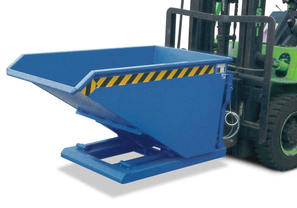 Heavy duty tipping skip made from steel, 500 litre volume, blue - 1