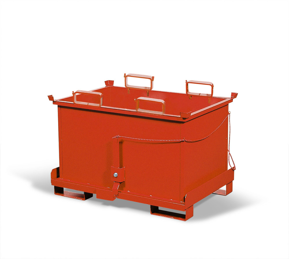 Snap action bottom opening container for chippings/shavings, 500 kg load capacity - 1