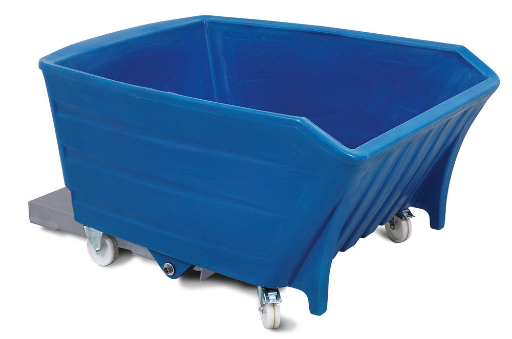 Vippebeholder til tunge laster af polyethylen (PE), 750 liters volumen, blå - 6