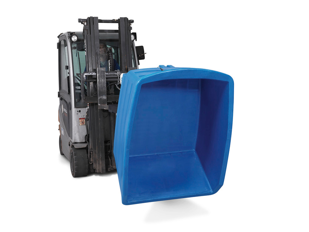 Kippbehälter Schwerlast aus Polyethylen (PE), 1000 Liter Volumen, blau - 2