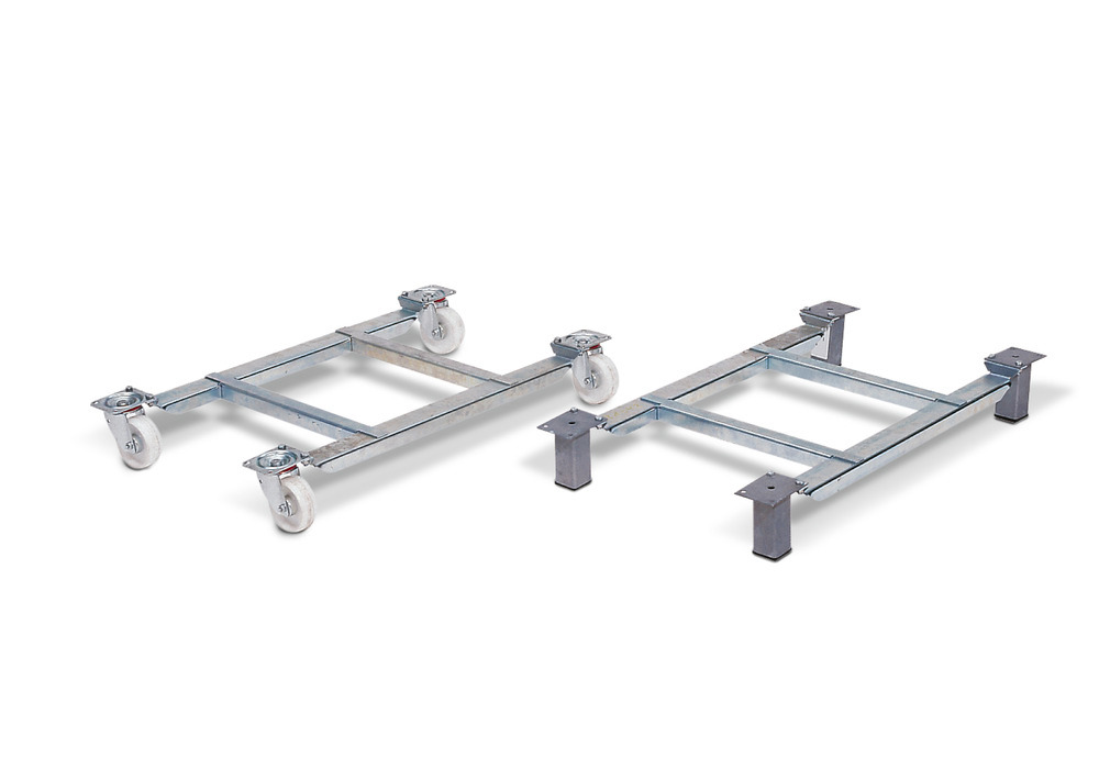 Base frame with 4 swivel castors for grit bin SB 550 - 1