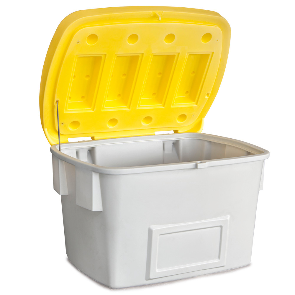 Strooigoedbak SB 700 van polyethyleen (PE), inhoud 700 liter, gele kap - 1