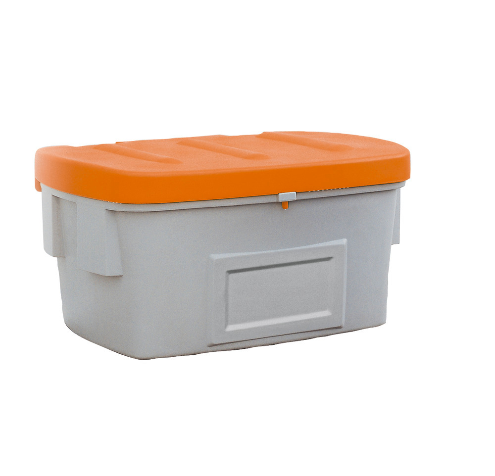 Grit bin SB 550, polyethylene (PE), 550 litre capacity, orange lid - 1