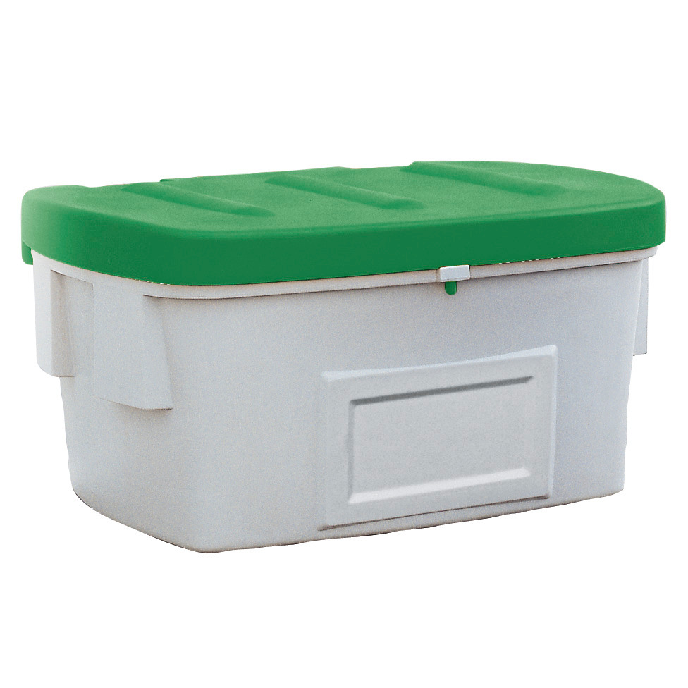 Streugutbehälter SB 550 aus Polyethylen (PE), 550 Liter Volumen, grüner Deckel