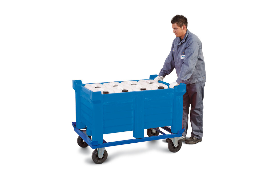 Stabelbeholder PolyPro af polyethylen (PE), 300 liter, 280 liters opsamlingsvolumen, lukket, blå - 2