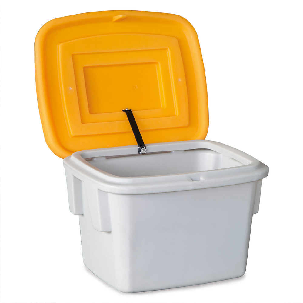 Streugutbehälter SB 60 aus Polyethylen (PE), mit orangefarbenem Deckel - 1