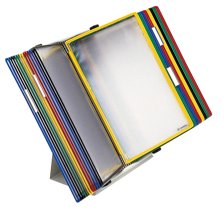 Wandhalter aus Metall, mit 10 DIN A4 Tafeln, farbig sortiert - 1