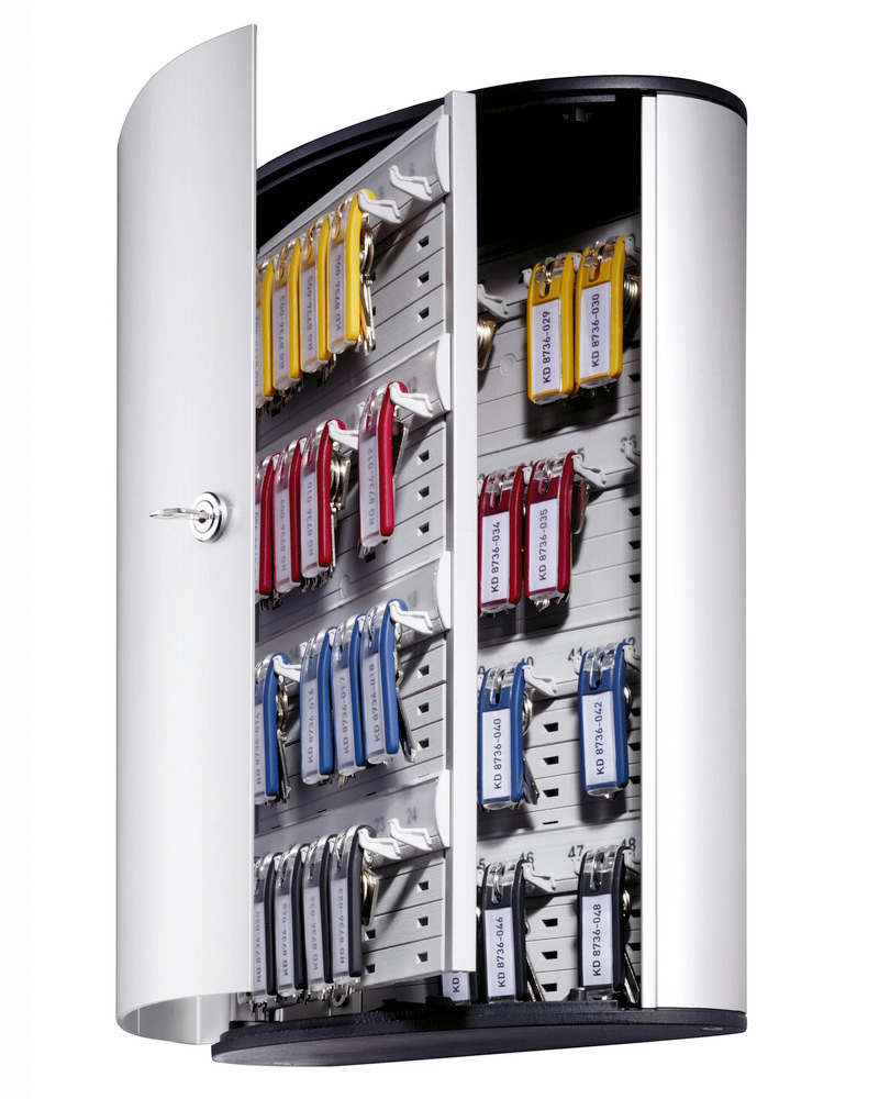 Key cabinets in aluminium with 48 hooks including 6 key tags - 1