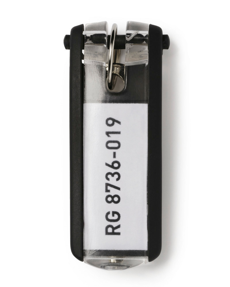 Key tag set, 6 pieces, black