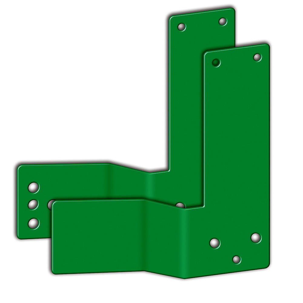Mounting plate for glass frame door right, 50 mm offset, sabotage-proof with holes - 1
