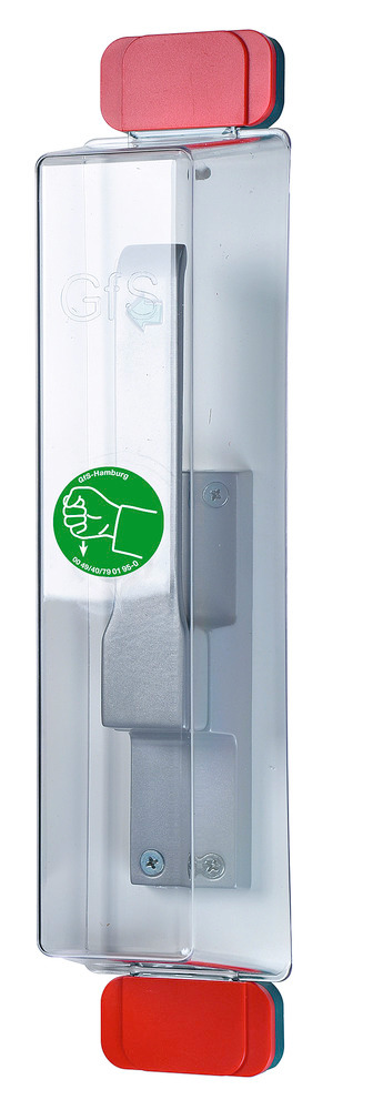 Emergency exit door cover Model D2, reusable, incl. pictogram and mounting kit - 1
