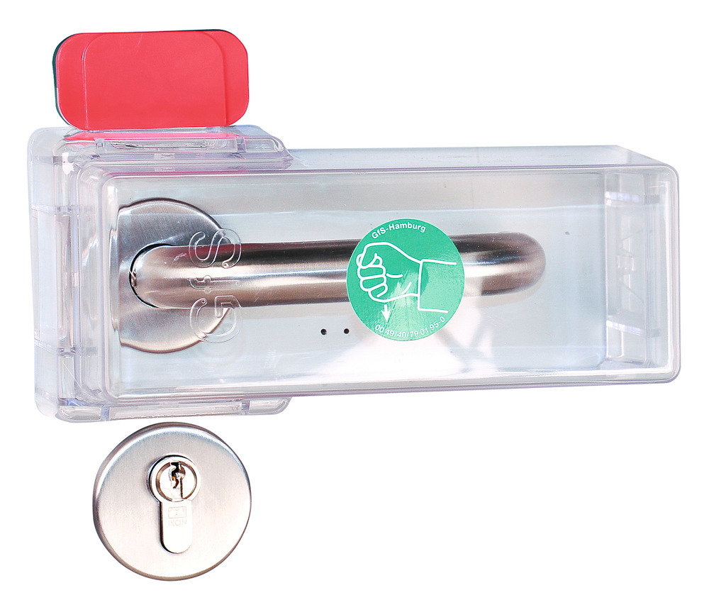 Rømningsdørsikring K for dørhåndtak, inkl. monteringsmaterial